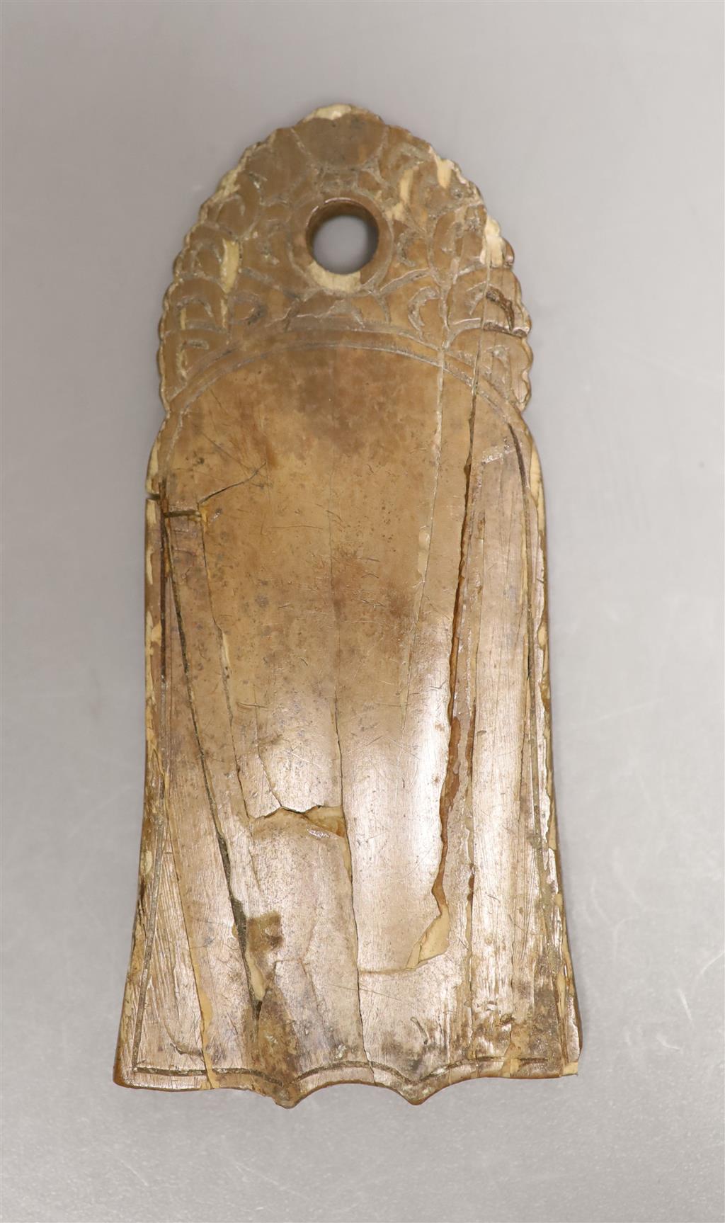 A Chinese ivory passport, Yuan dynasty, height 10cm, unengraved